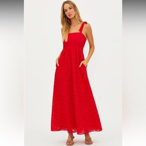 Beach Riot Charlotte Dress Eyelet Cherry
